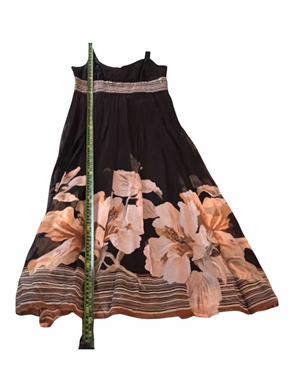 NWT Signature by Robbie Bee Black Floral Sequin Maxi Dress Size 10 - Picture 12 of 15